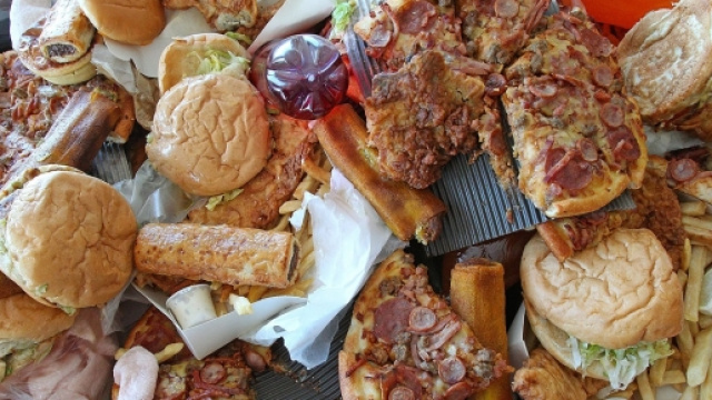 Vari tipi del cosiddetto cibo fast-food