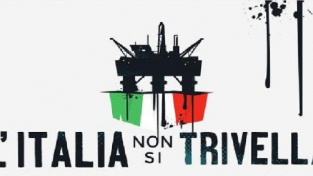 Il manifesto realizzato e distribuito da Greenpeace per il referendum del 17 aprile