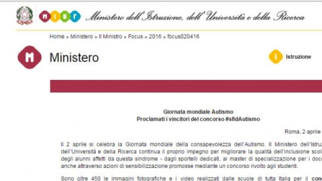 vincitori concorso Miur sull'autismo