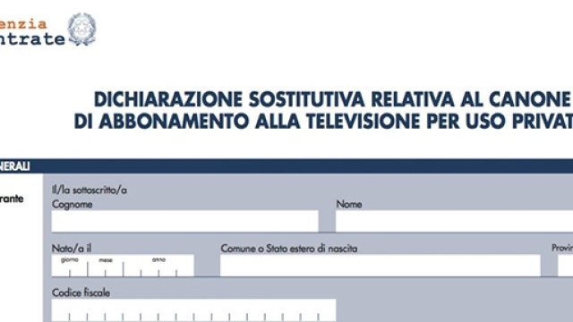 Dichiarazione di non detenzione TV per il canone Rai