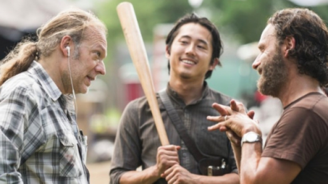 Greg Nicotero, Steven Yeun e Andrew Lincoln