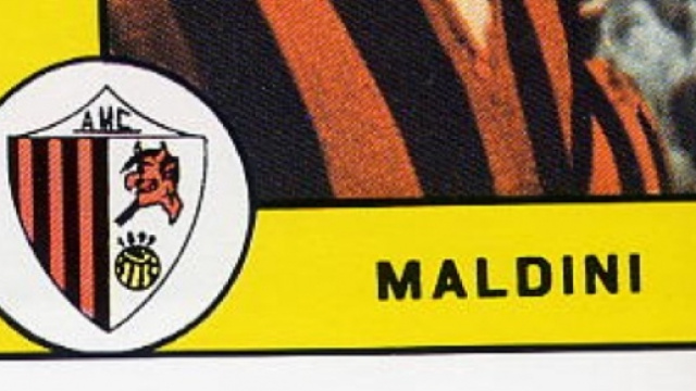 Cesare Maldini in una figurina calcio Panini