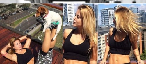 J&eacute;sica Cirio haciendo gimnasia