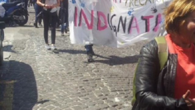 La protesta contro il governo Renzi