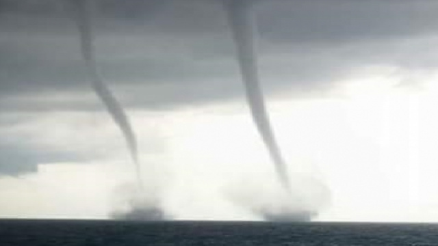 La tromba d'aria verificatasi nel Salento l'estate scorsa.