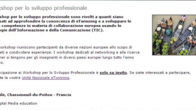 workshop, eventi e seminati eTwinning