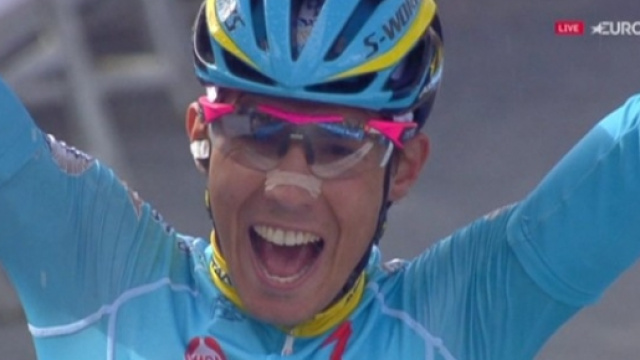 La gioia di Diego Rosa al traguardo