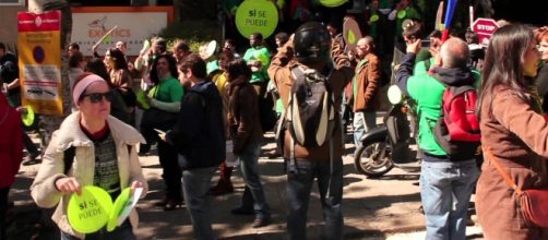 La Pah durante un escrache a miembros del PP.