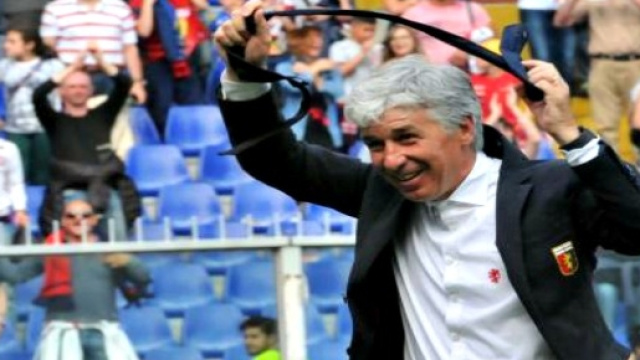 Gianpiero Gasperini felice dopo il 3-0 alla Sampdoria