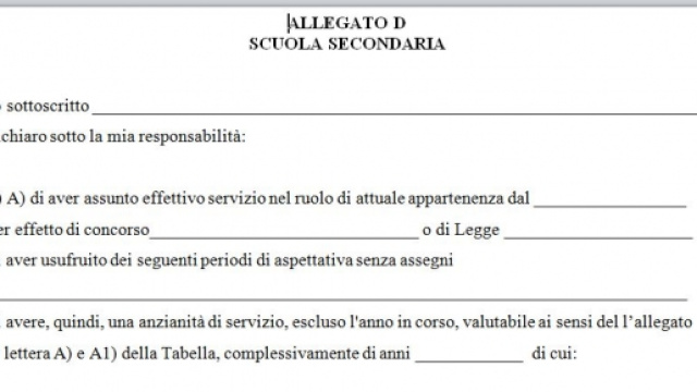 domanda di mobilit&agrave; neoassunti, quali allegati compilare.
