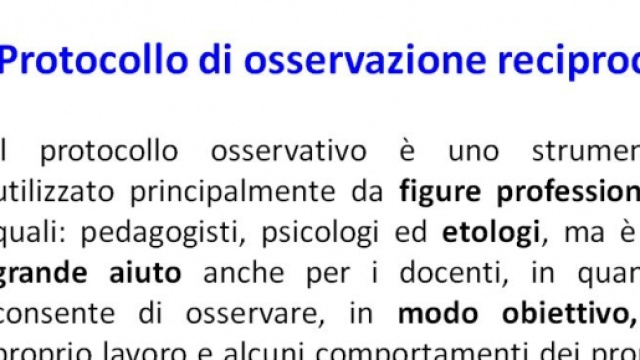 come effettuare l'osservazione con il tutor