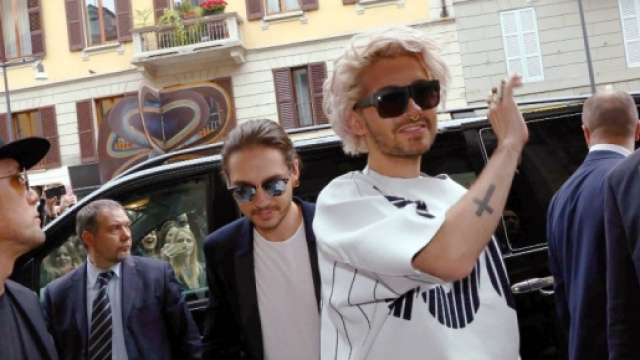 il cantante dei Tokio Hotel a Milano. A sinistra nella foto il suo nuovo produttore Shiro Gutzie
