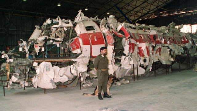 I resti del DC9 dell'Itavia precipitato il 27 giugno 1980