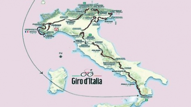 Il percorso completo del 99&deg; Giro d'Italia