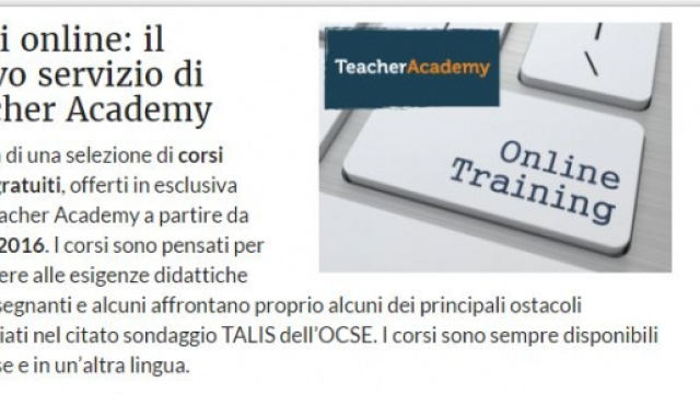 Come fare per partecipare ai corsi online teacher academy