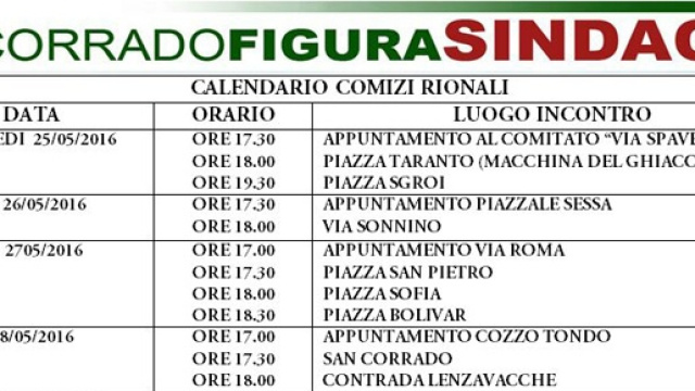 Calendario comizi rionali di Corrado Figura.
