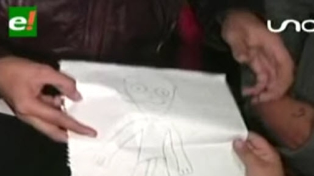 Il disegno dell'alieno visto in Bolivia