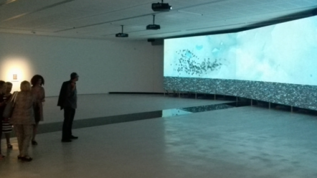 La sala 5 del Maxxi con un'opera di Shahzia Sikander.