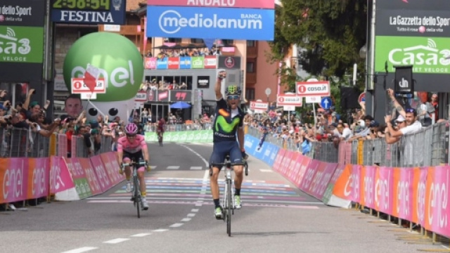 Prima vittoria al Giro d'Italia per Alejandro Valverde - Foto Ansa/Di Meo - Peri - Zennaro