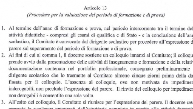 procedure di valutazione per il periodo di prova e formazione