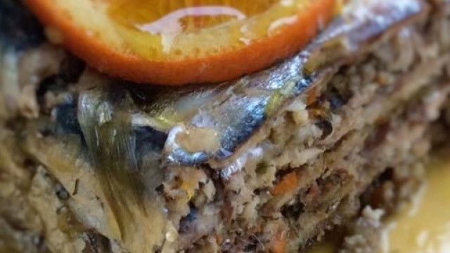Timballo di sarde al profumo di arancia