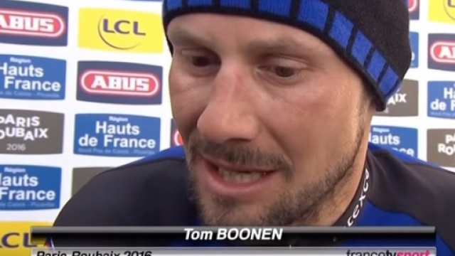 Tom Boonen dopo il secondo posto alla Parigi Roubaix