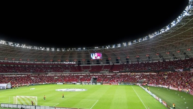 Campo di calcio in procinto di una partita