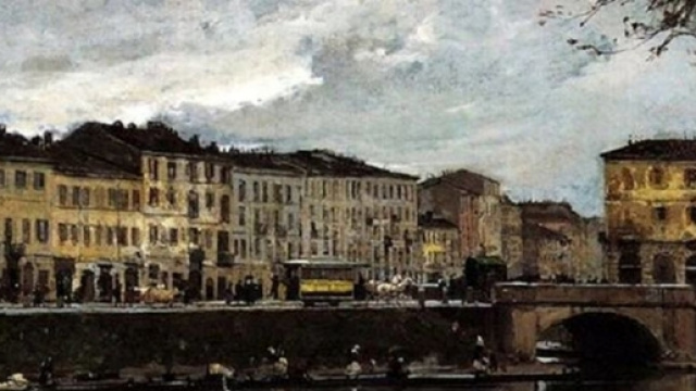 La Milano di Mos&egrave; Bianchi in un suo quadro