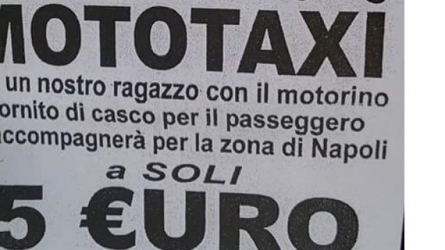 Vno del Moto taxi abusivo a Napoli
