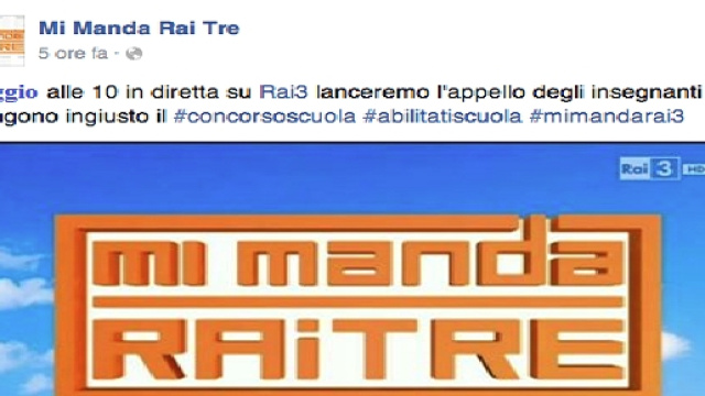 Il Wall della trasmissione col post su facebook