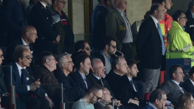 Nella foto il governatore della Campania De Luca con il patron Lotito