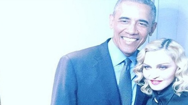 Barack Obama e Madonna dietro le quinte del "Tonight Show"