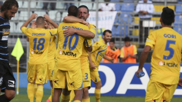 La squadra del Frosinone retrocesso in Serie B.