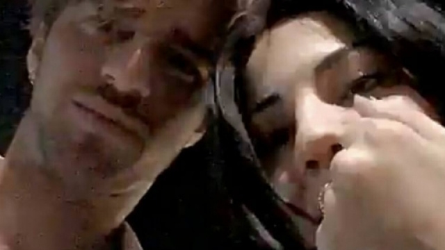 Andrea e Giulia : foto tratte dal video pubblicato su Snapchat .