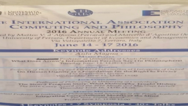 Convegno di Computer Science e Filosofia a Ferrara.