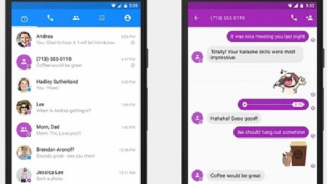 Come appaiono gli sms su Messenger