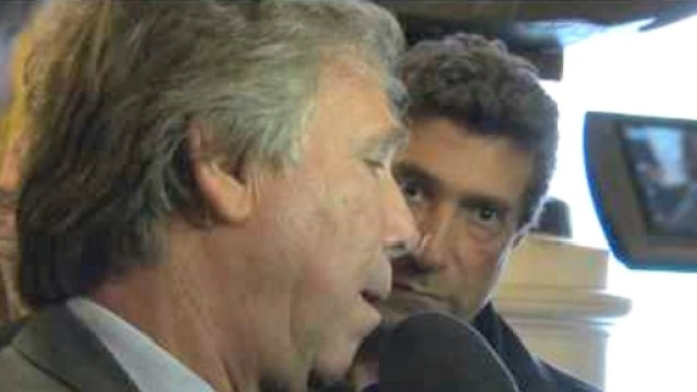 Il presidente del Genoa, Preziosi, durante una intervista