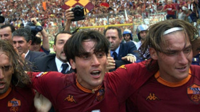 Batistuta, Montella e Totti 15 anni fa