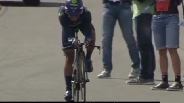 L'arrivo di Nairo Quintana nella crono di Albi