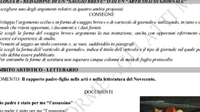 l'analisi delle tracce della prima prova maturit&agrave; 2016