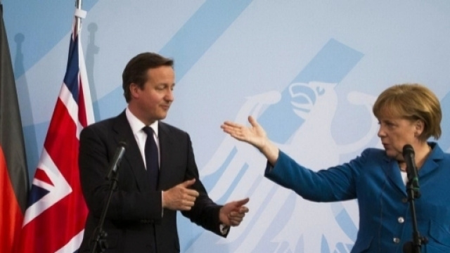 Cameron il premier inglese che ha promosso il referendum sulla Brexit con la cancelliera tedesca