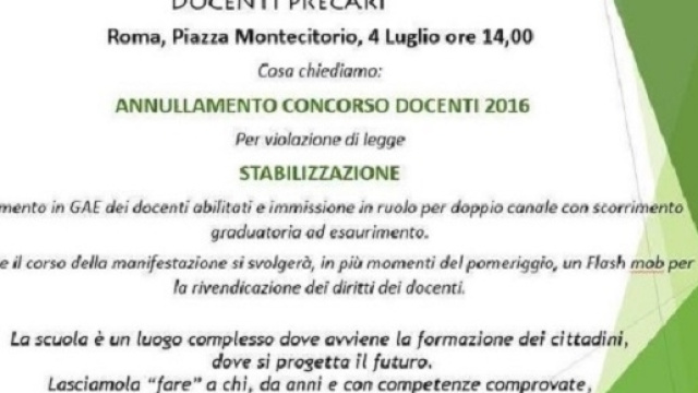 Concorso scuola 2016: petizione e manifestazione
