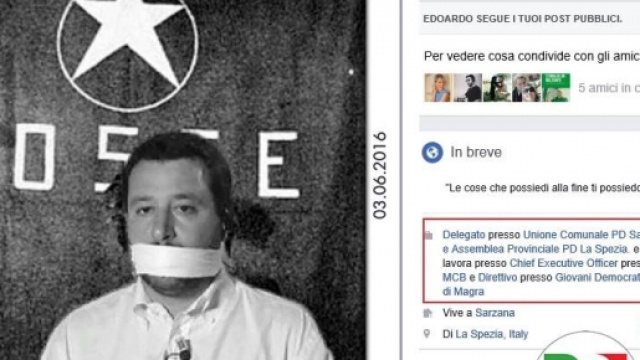 Il fotomontaggio postato da Castaldi