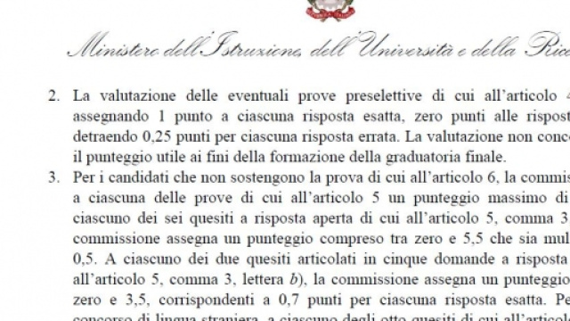Qual &egrave; il voto minimo per superare lo scritto concorso docenti.