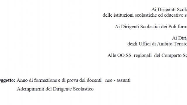 Nota USR Campania formazione neoassunti 2015/16 e adempimenti finali DS