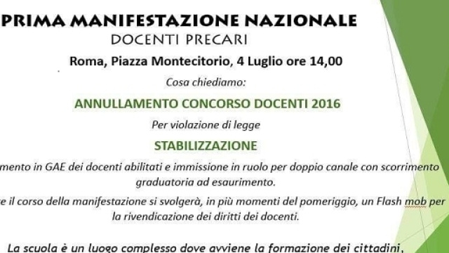 Docenti precari: #noconcorsotruffa, si a inserimento in GaE e immissioni in ruolo