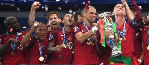 Porugal revelled in their victory on Sunday night - bbc.com screencap.