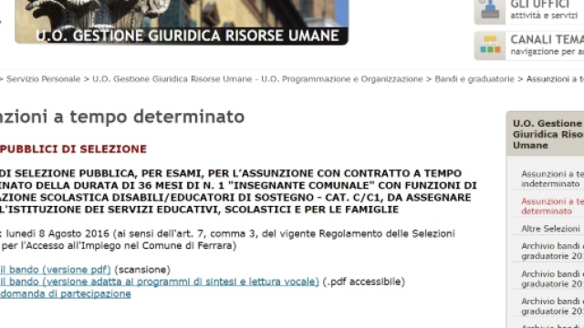 Selezione pubblica insegnanti di sostegno