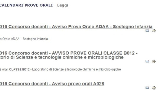 aggiornamenti calendari orali concorso docenti 2016