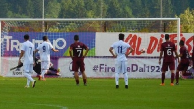 Il calcio di rigore realizzato da Giuseppe Rossi al 42' del primo tempo